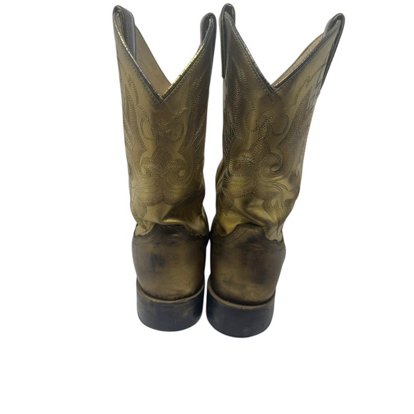 💰Ariat Metallic 👑Gold Cowboy Boots Y2K Grunge  Western Rodeo‎ Rave Festival 9e - Picture 7 of 11